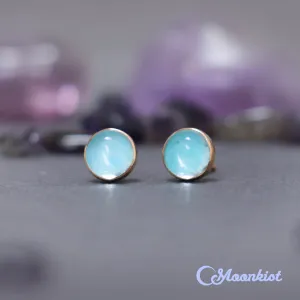 14K Gold Filled Aquamarine Small Stud Earrings  | Moonkist Designs