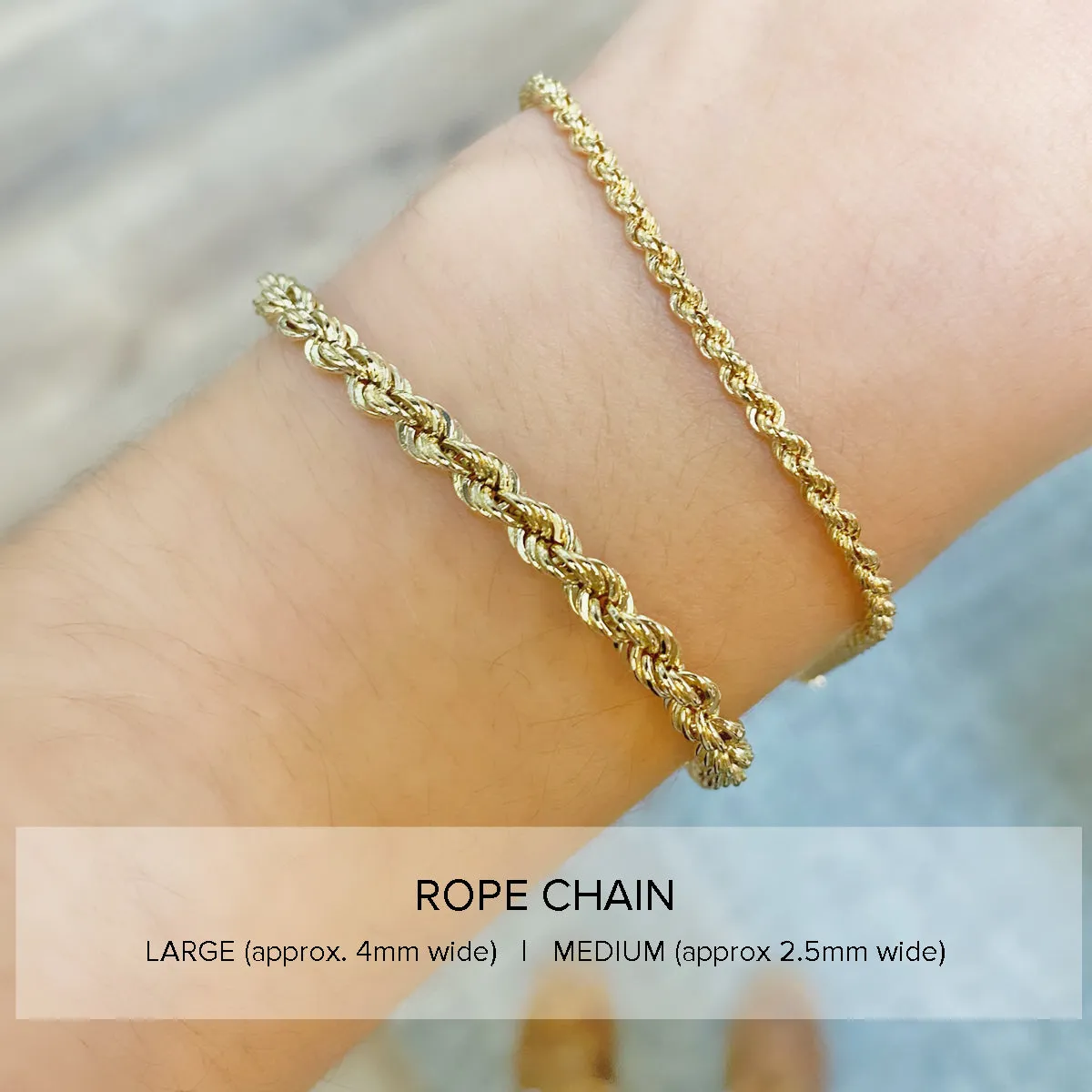 14k Large Rope Chain Bracelet