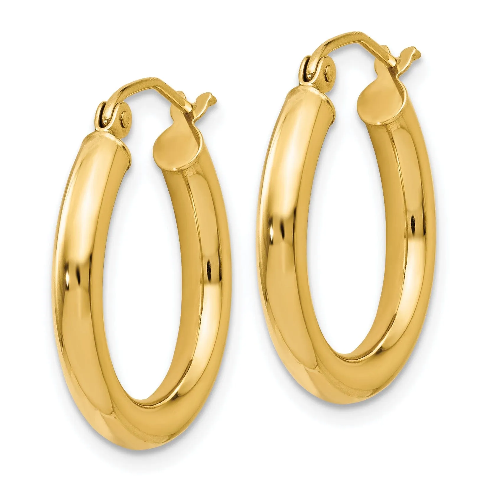 14k Yellow Gold 3mm Hoop Earrings