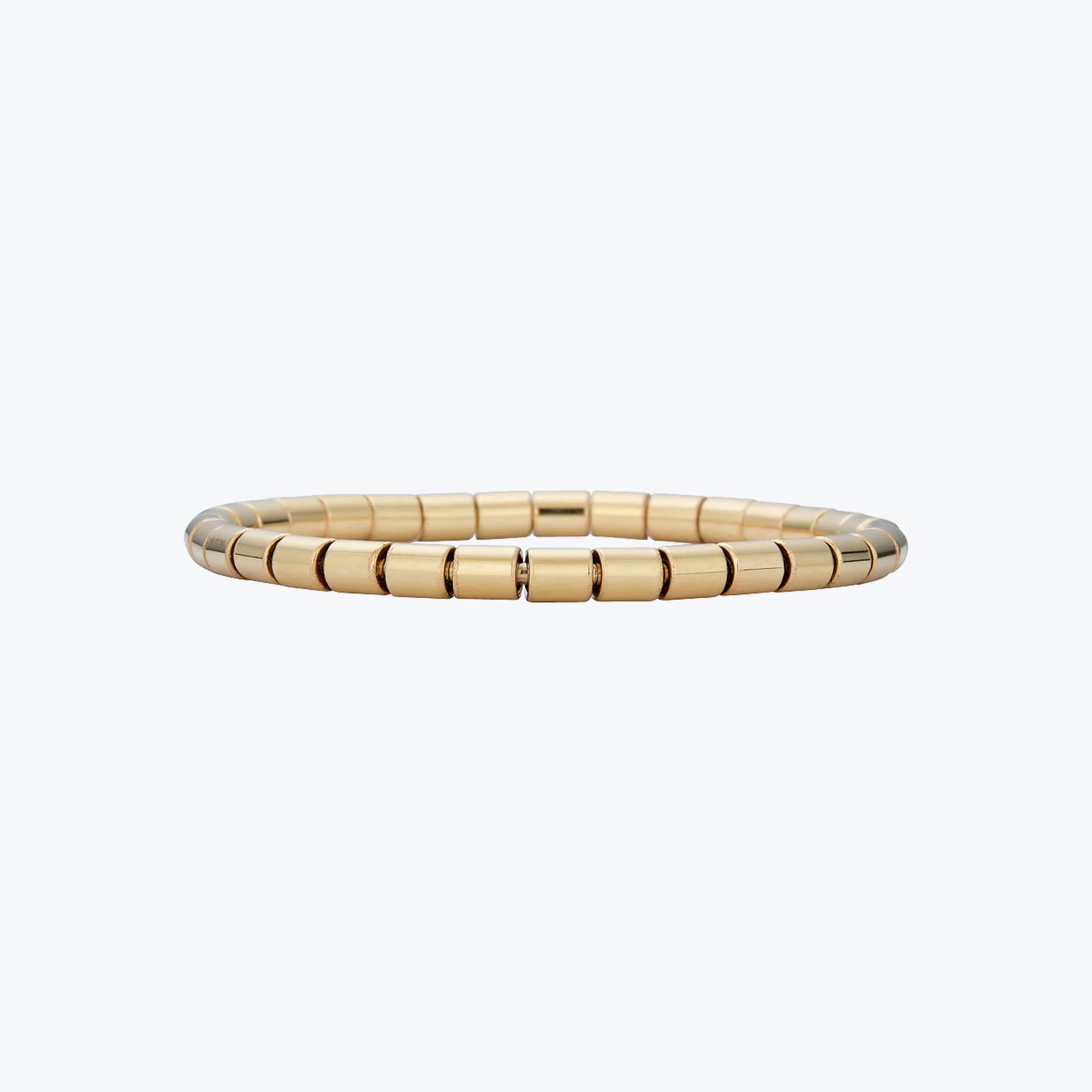 14K Yellow Gold 5 Mm Barrel Stretch Bracelet