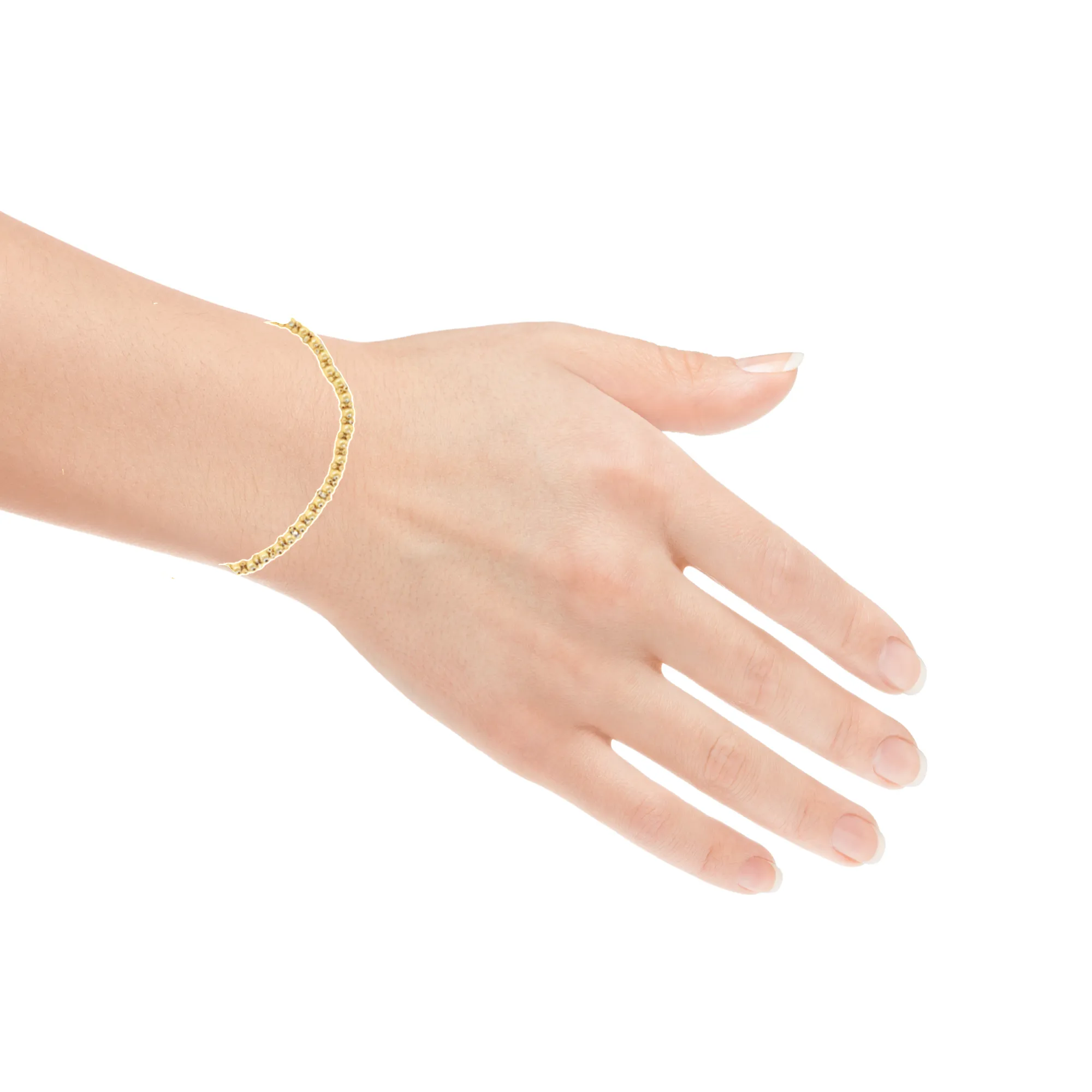 14k Yellow Gold Bead Link Bracelet