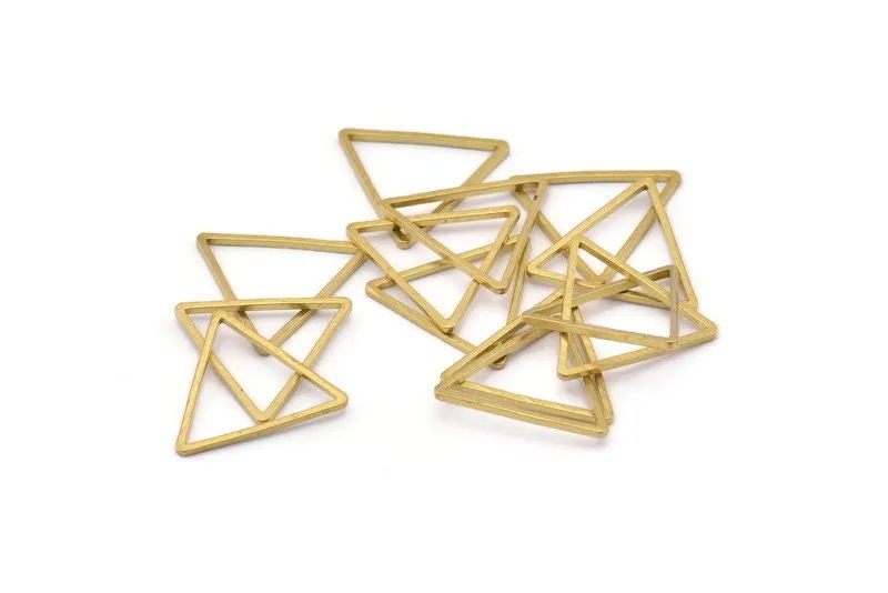 17mm Brass Triangles, 50 Raw Brass Triangles (17x17x17mm) Bs-1123