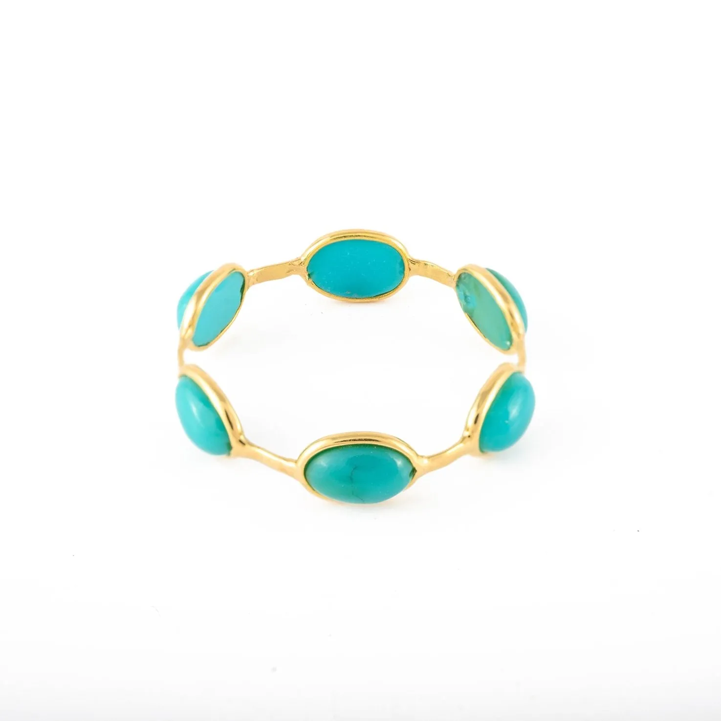 18K Gold Turquoise Eternity Band