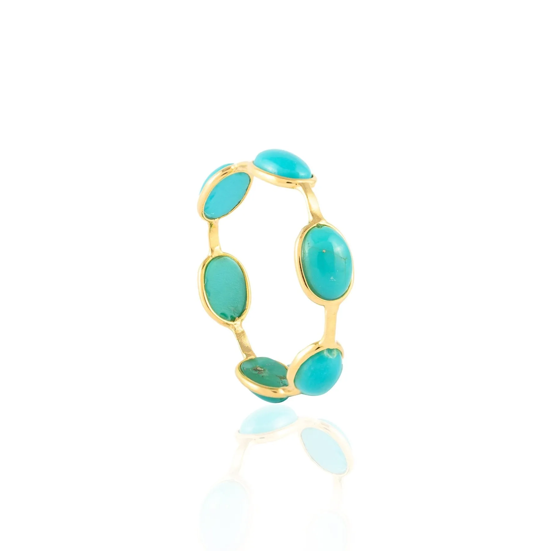 18K Gold Turquoise Eternity Band