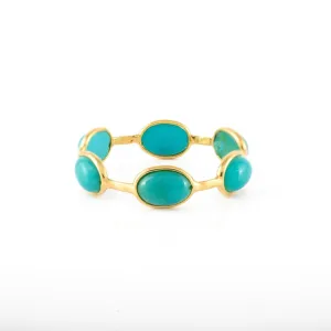 18K Gold Turquoise Eternity Band