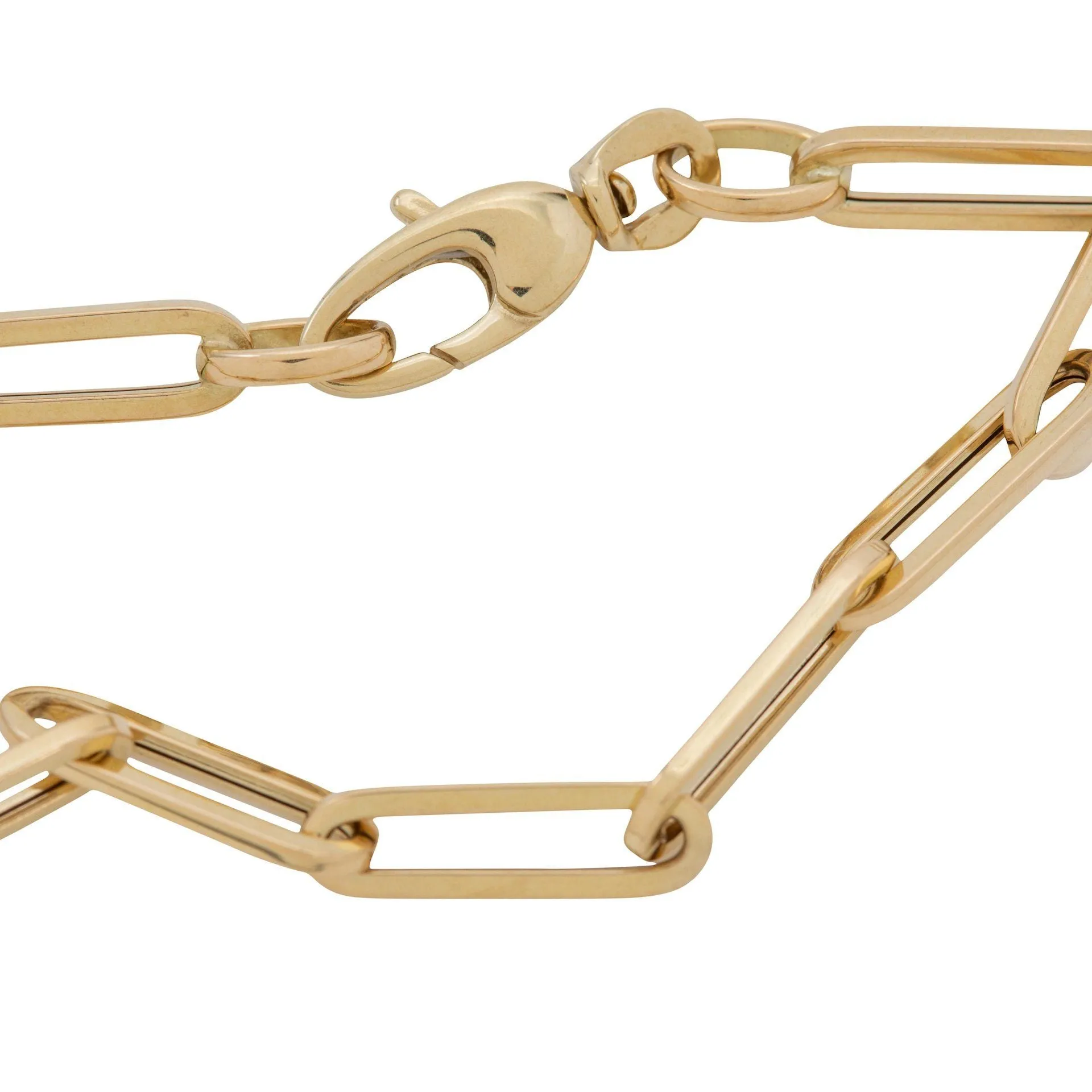 18K LG Hollow Link Chain Bracelet 7”