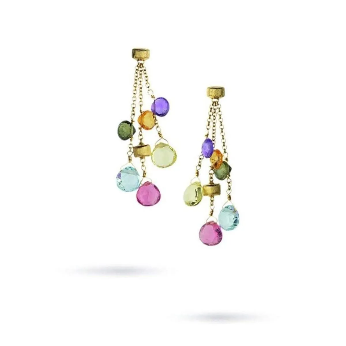 18K Paradise Mixed Gemstone Earrings - OB915 MIX01 Y