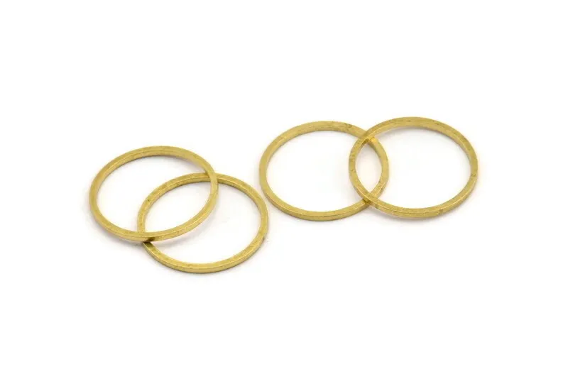 18mm Circle Connectors, 50 Raw Brass Circle Connectors (18x1x1mm) A2249 BS 1096