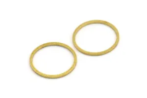 18mm Circle Connectors, 50 Raw Brass Circle Connectors (18x1x1mm) A2249 BS 1096