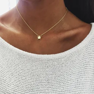 2017 New Women chocker gold Silver Chain star heart choker Necklace Jewelry collana Kolye Bijoux Collares Mujer Collier Femme