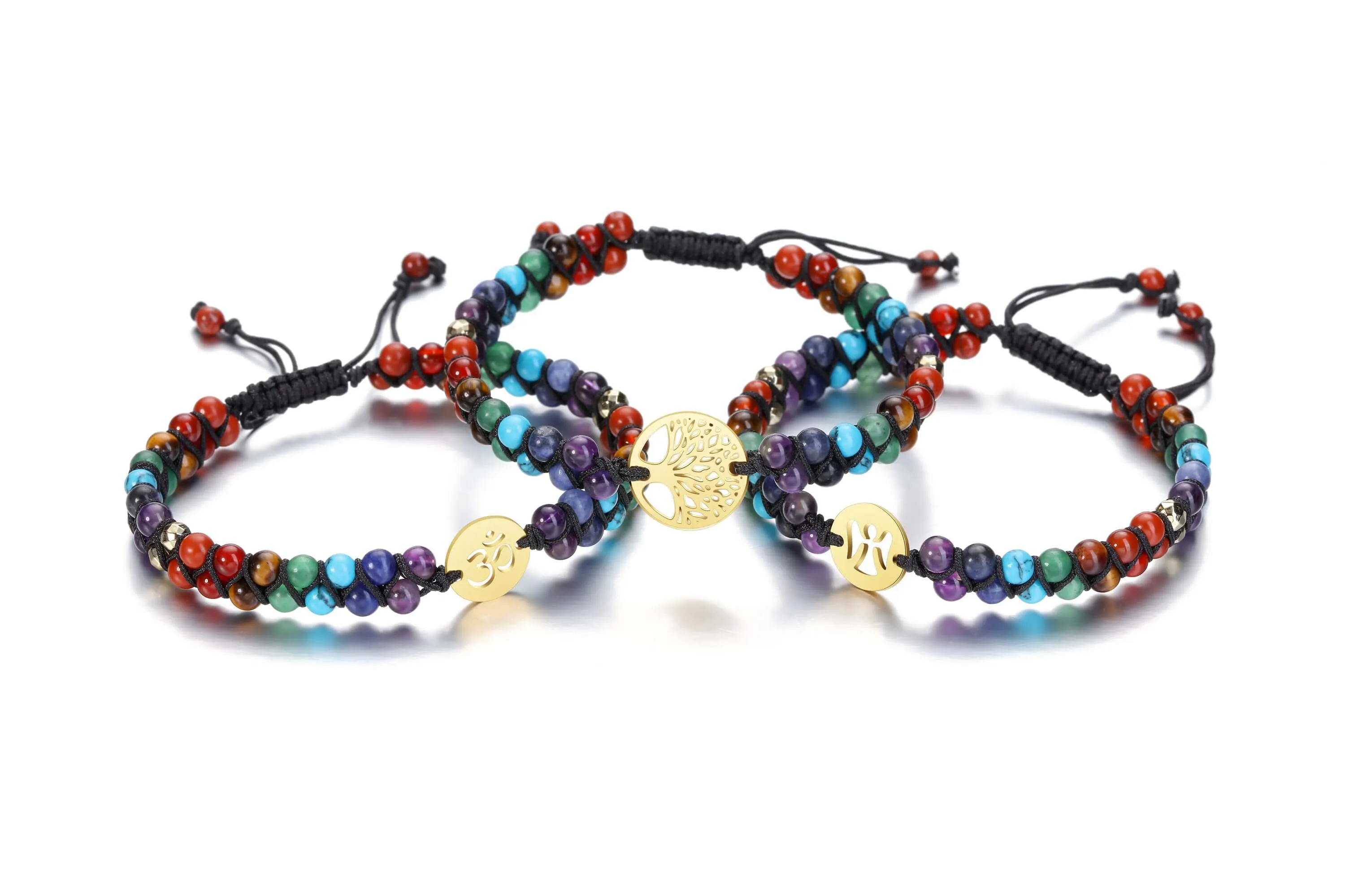 7 Chakras Crystal Beads Yoga Charm Bracelet | Jovivi