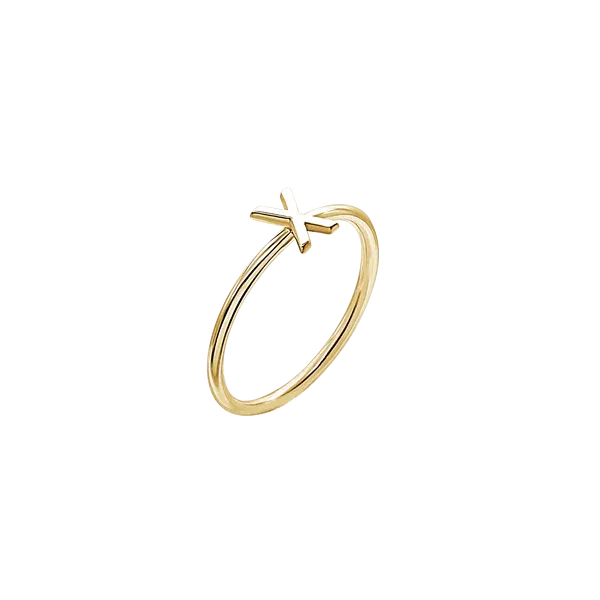 Amare Wear Initial Stackable Rings 14K Gold