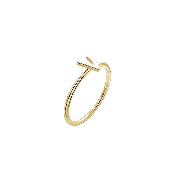 Amare Wear Initial Stackable Rings 14K Gold