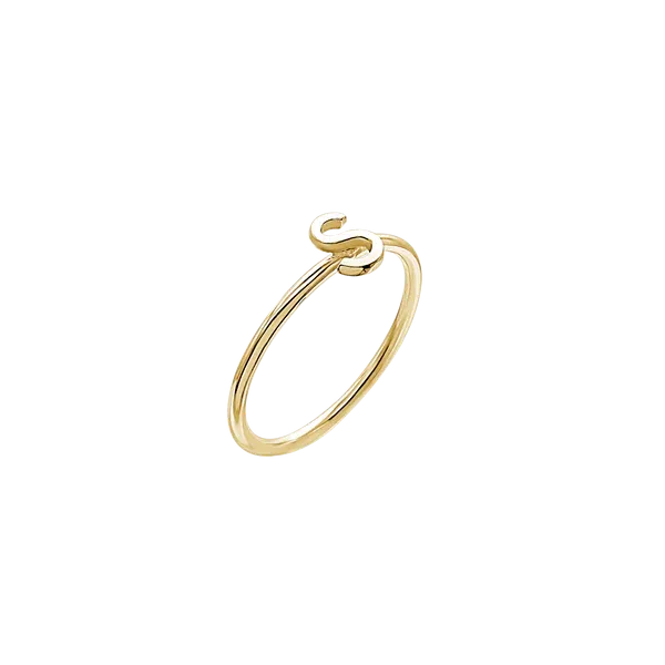 Amare Wear Initial Stackable Rings 14K Gold