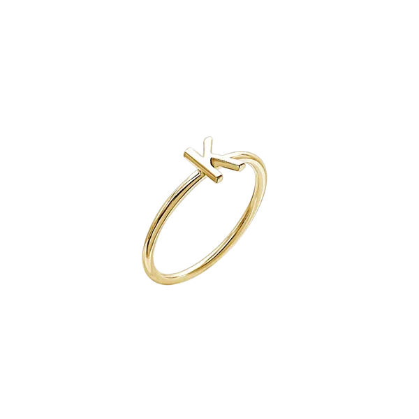 Amare Wear Initial Stackable Rings 14K Gold