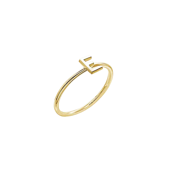 Amare Wear Initial Stackable Rings 14K Gold