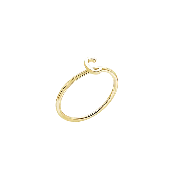 Amare Wear Initial Stackable Rings 14K Gold