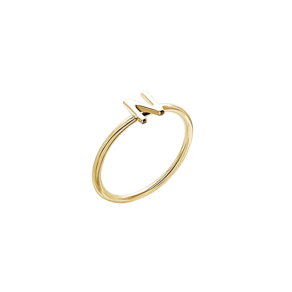 Amare Wear Initial Stackable Rings 14K Gold