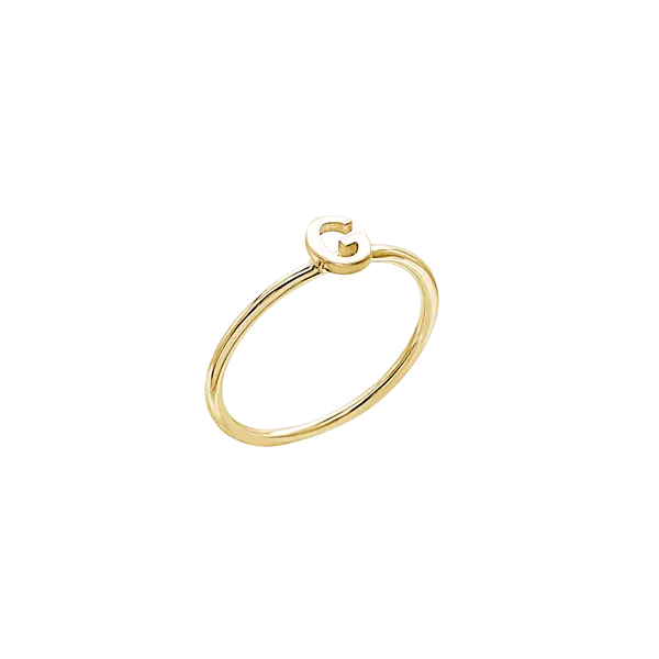 Amare Wear Initial Stackable Rings 14K Gold