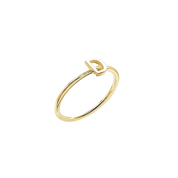 Amare Wear Initial Stackable Rings 14K Gold