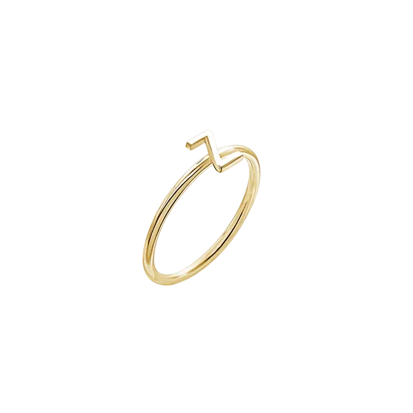 Amare Wear Initial Stackable Rings 14K Gold