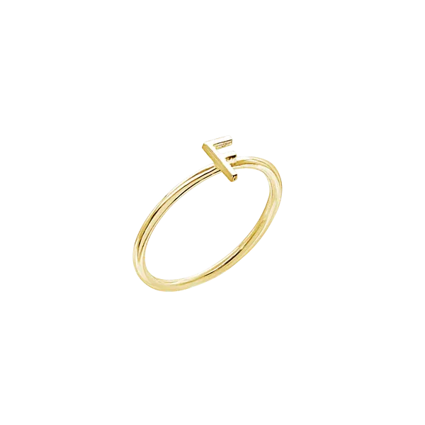 Amare Wear Initial Stackable Rings 14K Gold