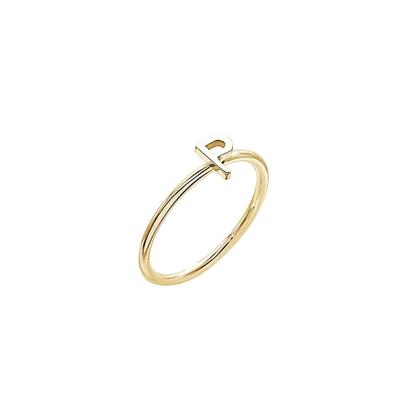 Amare Wear Initial Stackable Rings 14K Gold