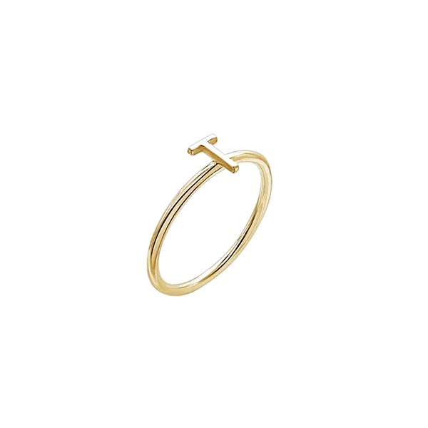 Amare Wear Initial Stackable Rings 14K Gold