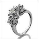 Anniversary 1.5 Round Center 1.10 TCW Cubic Zirconia Cz Ring