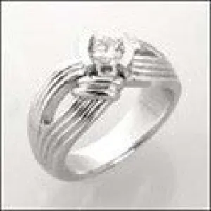 Anniversary .50 Half Channel Set Round Cubic Zirconia Ring 14K White Gold