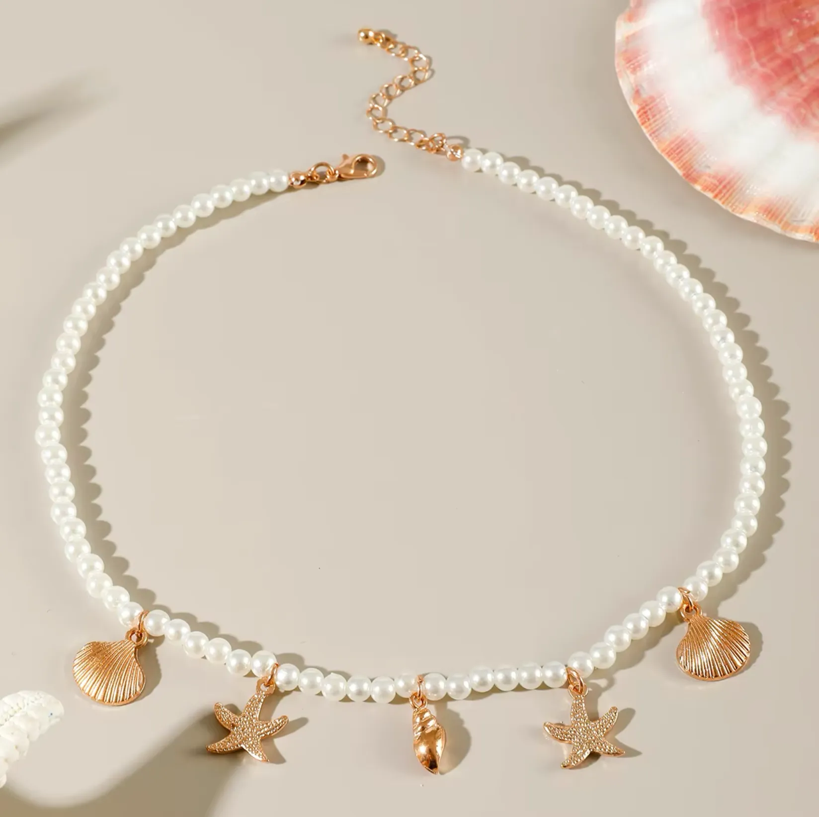 Boho Summer Starfish Shell Bead Necklaces