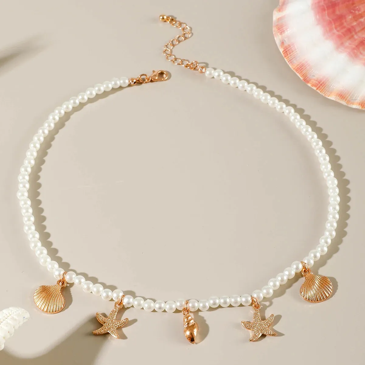 Boho Summer Starfish Shell Bead Necklaces