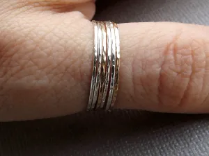 Build A Set!Super Skinny Stacking,Knuckle, or Thumb Rings,Gold Rings,Stacking Rings,Knuckle Ring,Skinny Rings,Thin Rings, Hammered Ring