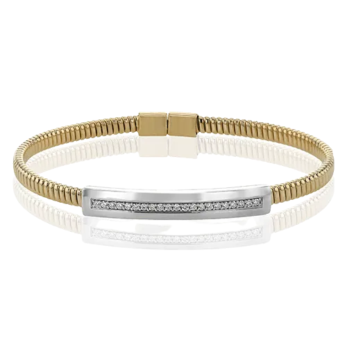 Cable Bangle in 18k Gold with Diamonds