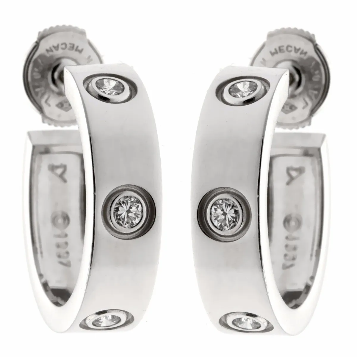 Cartier Love Six-Diamond White Gold Earrings