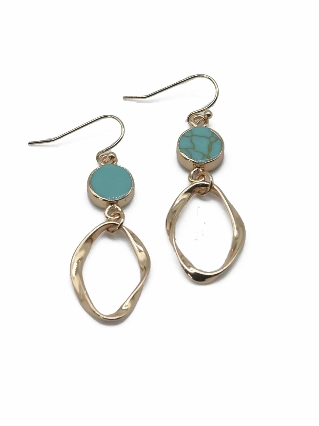 CE3195 Semi Precious Stone Dangle Earrings