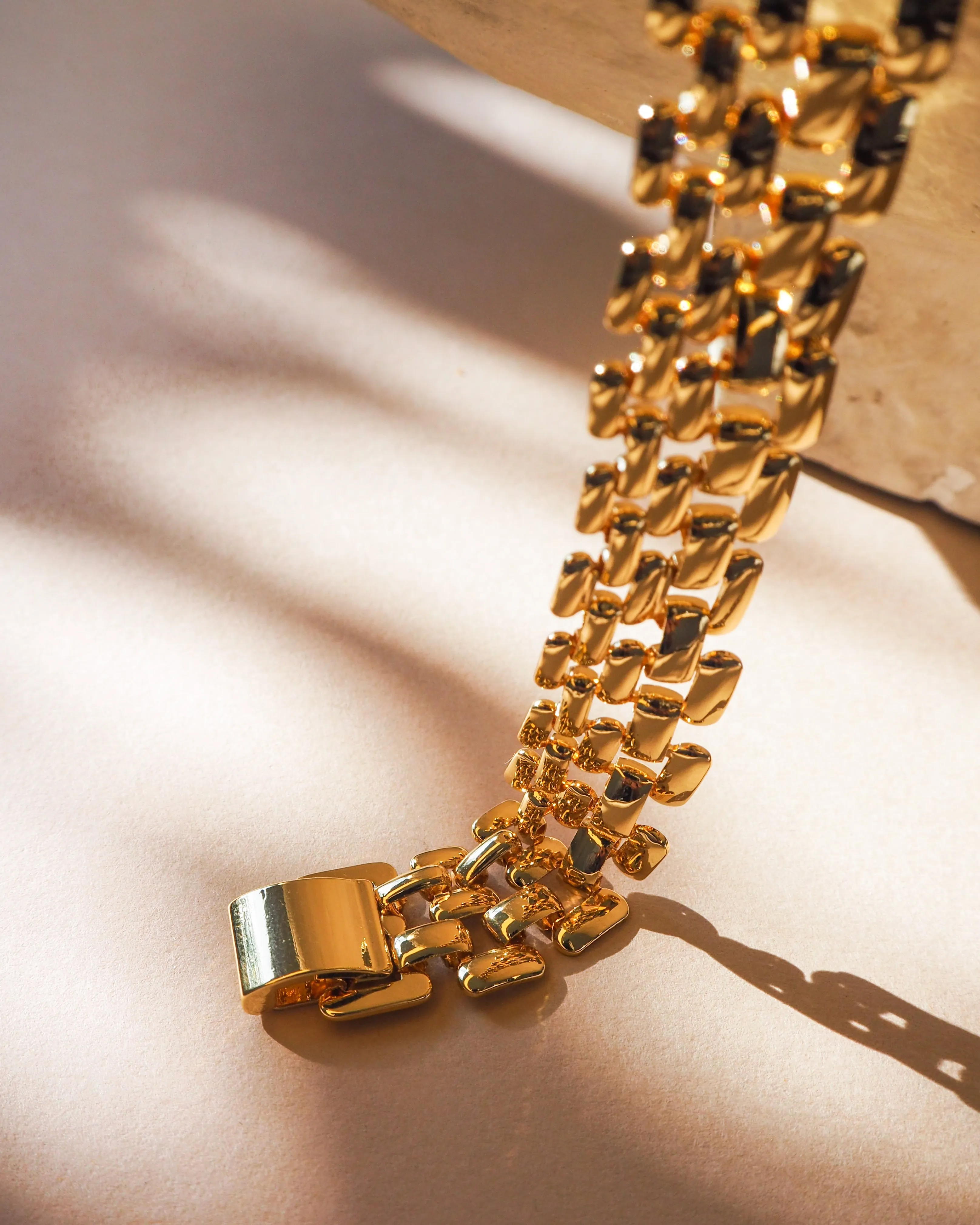 Celine Chain Link Bracelet- Gold