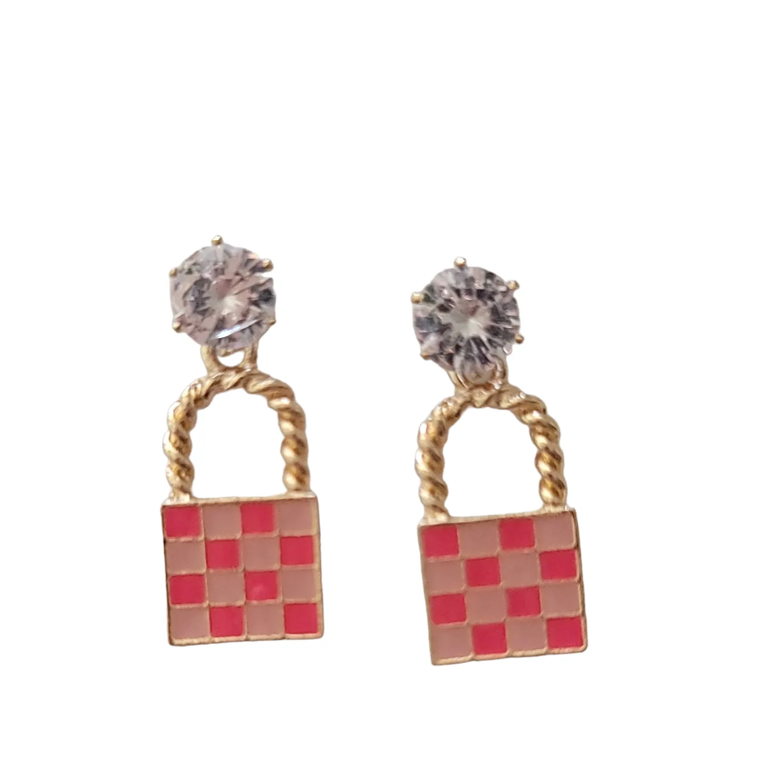 Checkered Shopping Bags Earrings