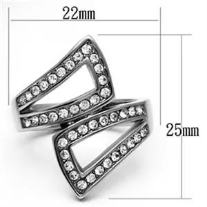 CJG1036 Wholesale Channeled Symmetry Top Grade Crystal High Polished Stainless Steel Women's Fashion Ring