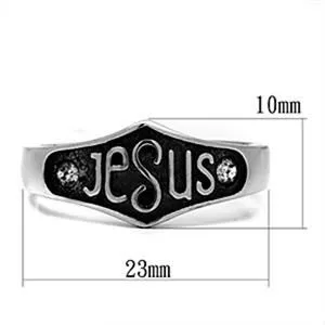 CJG1039 Wholesale Jesus Top Grade Crystal High Polished Stainless Steel Men's Fashion Ring