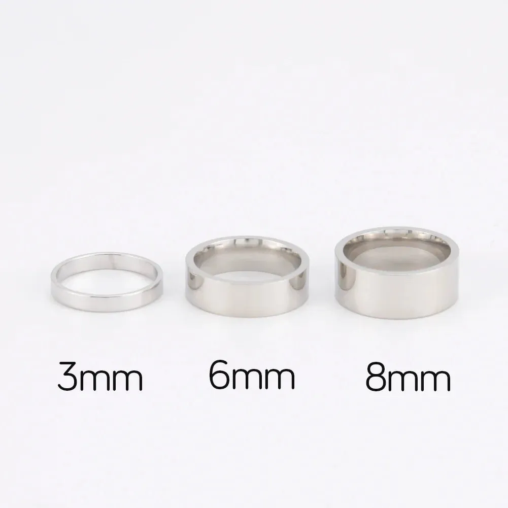 COOLTIME Stainless Steel Cutout Women's Ring for Men 3mm 6mm 8mm Wide Couple Rings Jewelry Anniversary Wedding Gift Wholesale