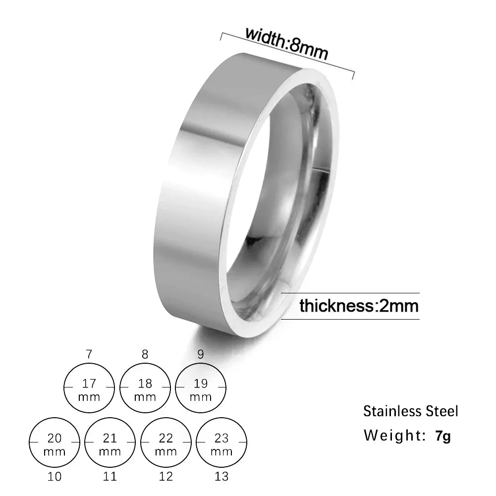 COOLTIME Stainless Steel Cutout Women's Ring for Men 3mm 6mm 8mm Wide Couple Rings Jewelry Anniversary Wedding Gift Wholesale