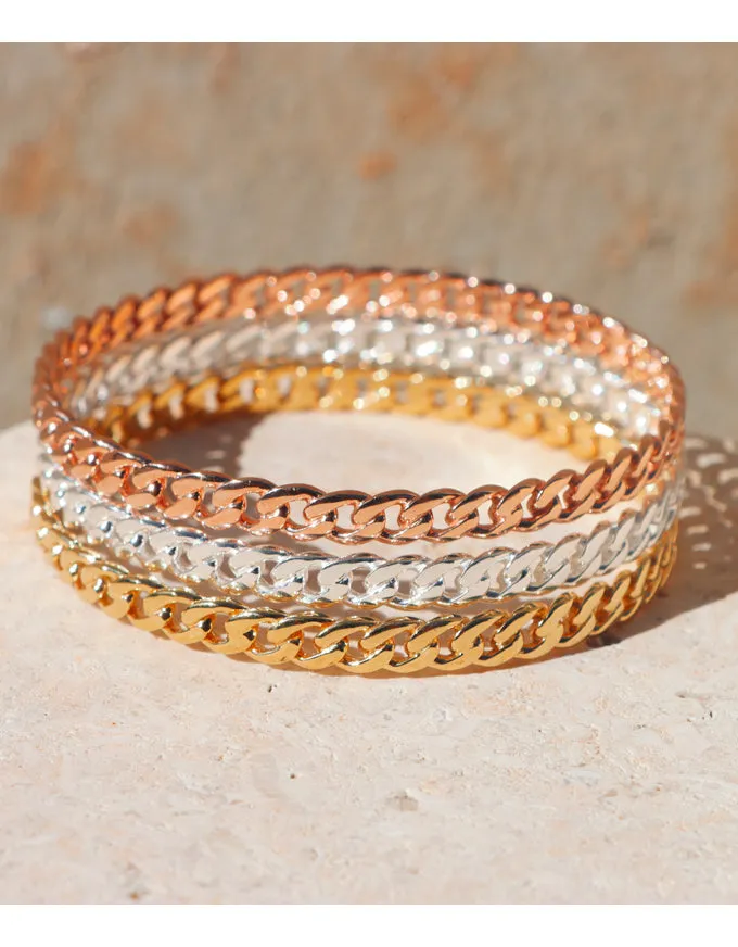 Curb Bangle Gold B6528