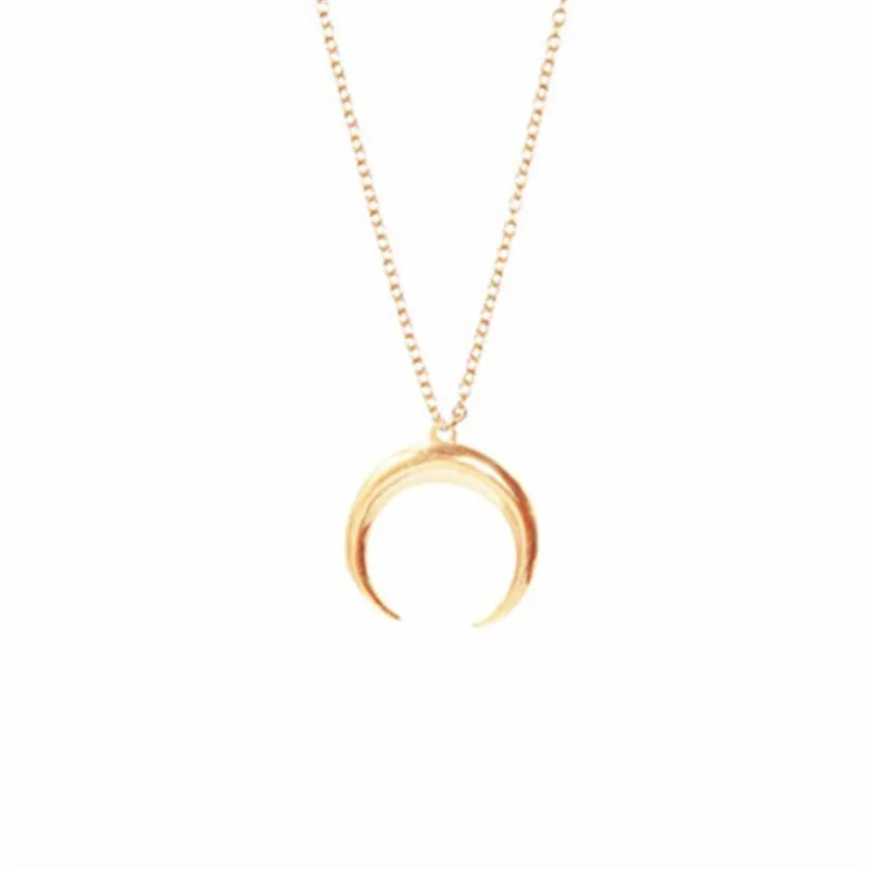 Curved Crescent Moon Women Necklace