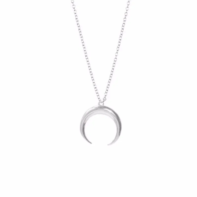 Curved Crescent Moon Women Necklace