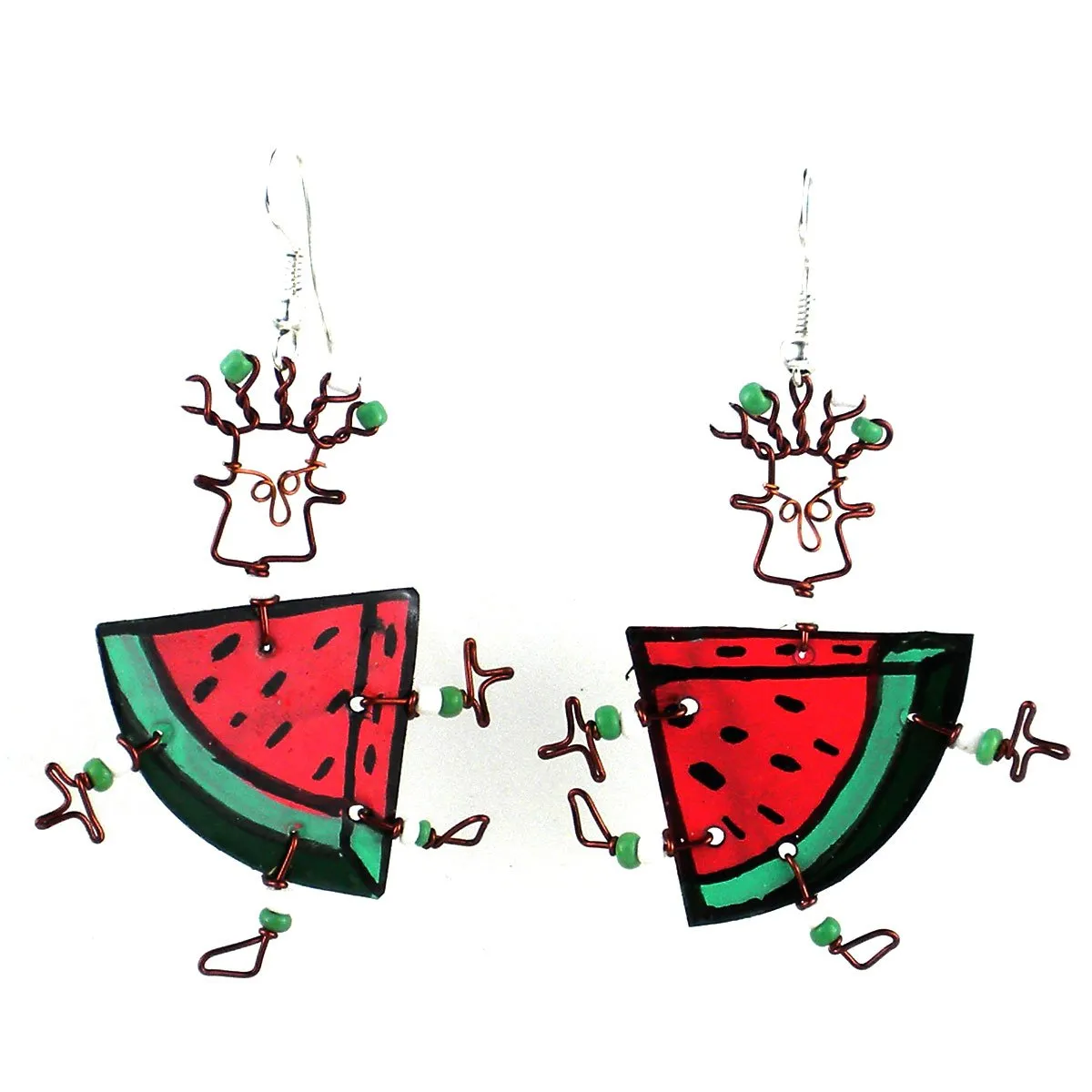 Dancing Girl Melon Slice Earrings Creative Alternatives