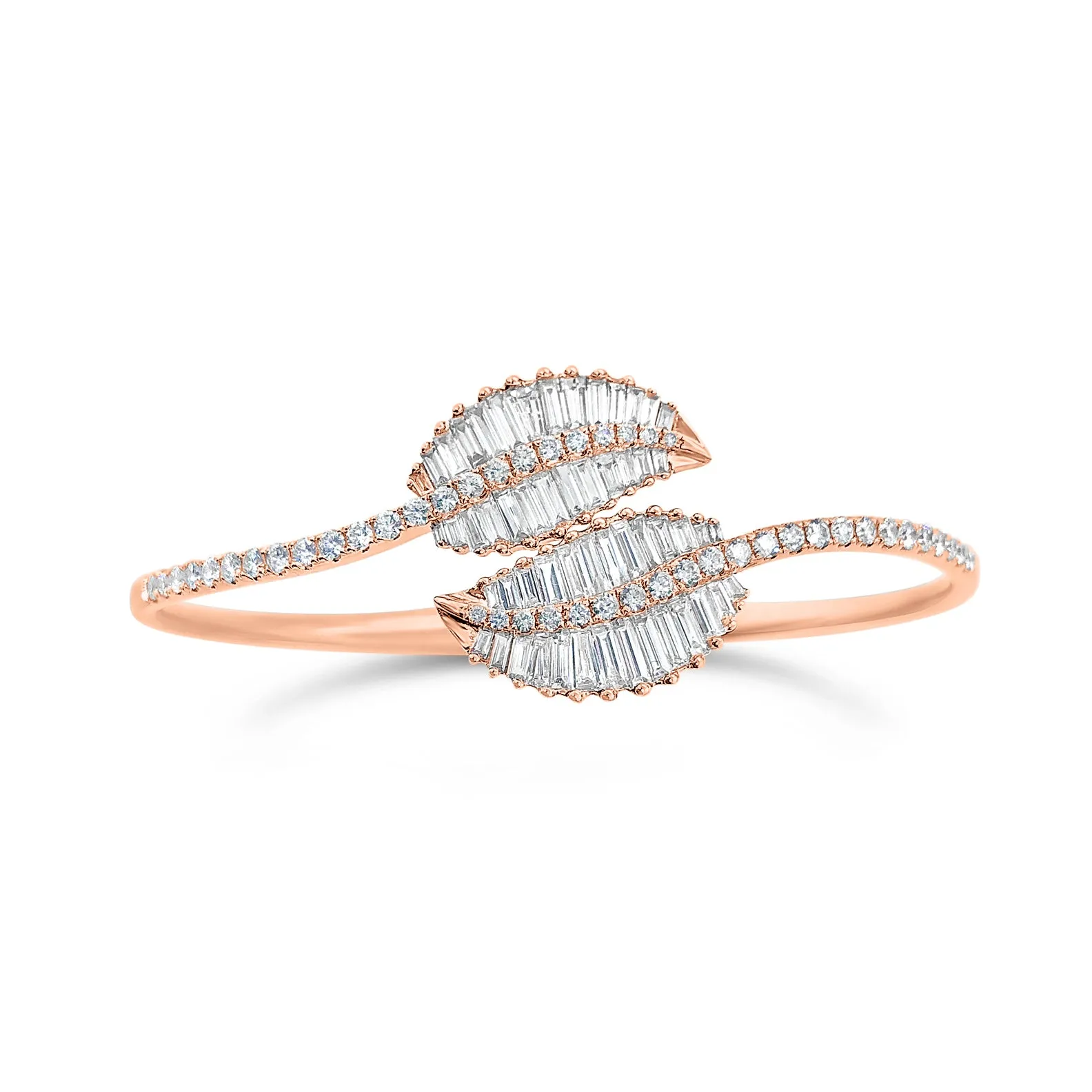 Diamond Bypass Leaf Bangle