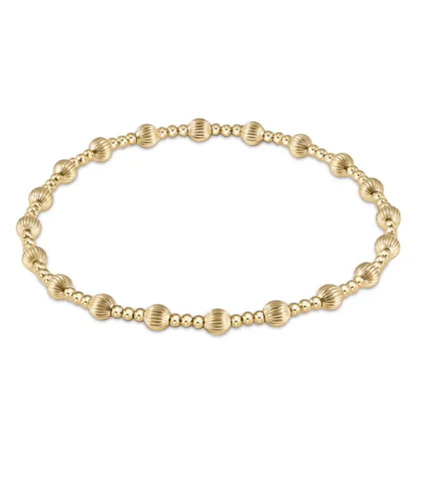 DIGNITY SINCERITY PATTERN 4MM BEAD BRACELET - GOLD ENEWTON