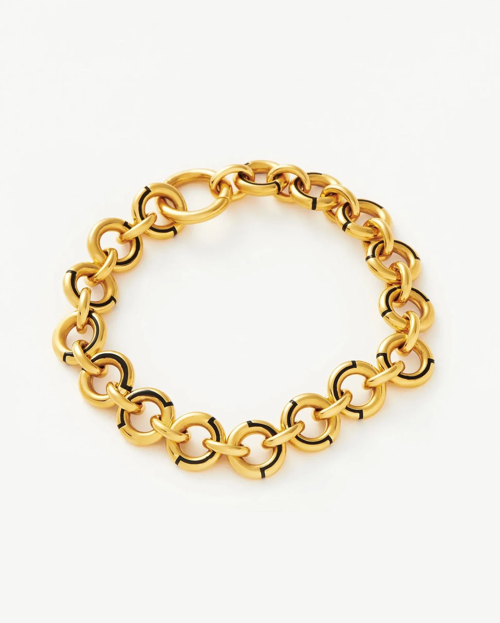 ENAMEL BYLINE LINK CHUNKY CHAIN BRACELET / GOLD