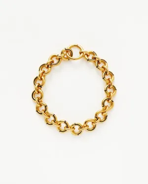 ENAMEL BYLINE LINK CHUNKY CHAIN BRACELET / GOLD